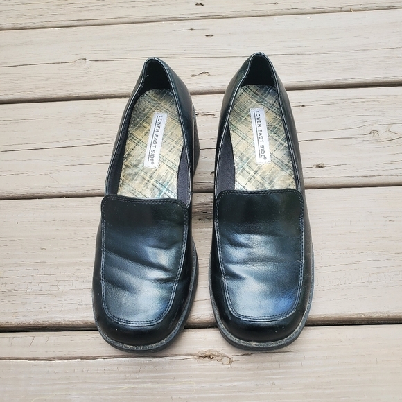 Vintage 90s y2k Bratz Black Vegan Leather Platform Oxford Chunky Heel Loafers 8 - Picture 4 of 9